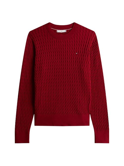 Maglioncino in cotone a trecce Tommy Hilfiger | WW0WW44993XIT